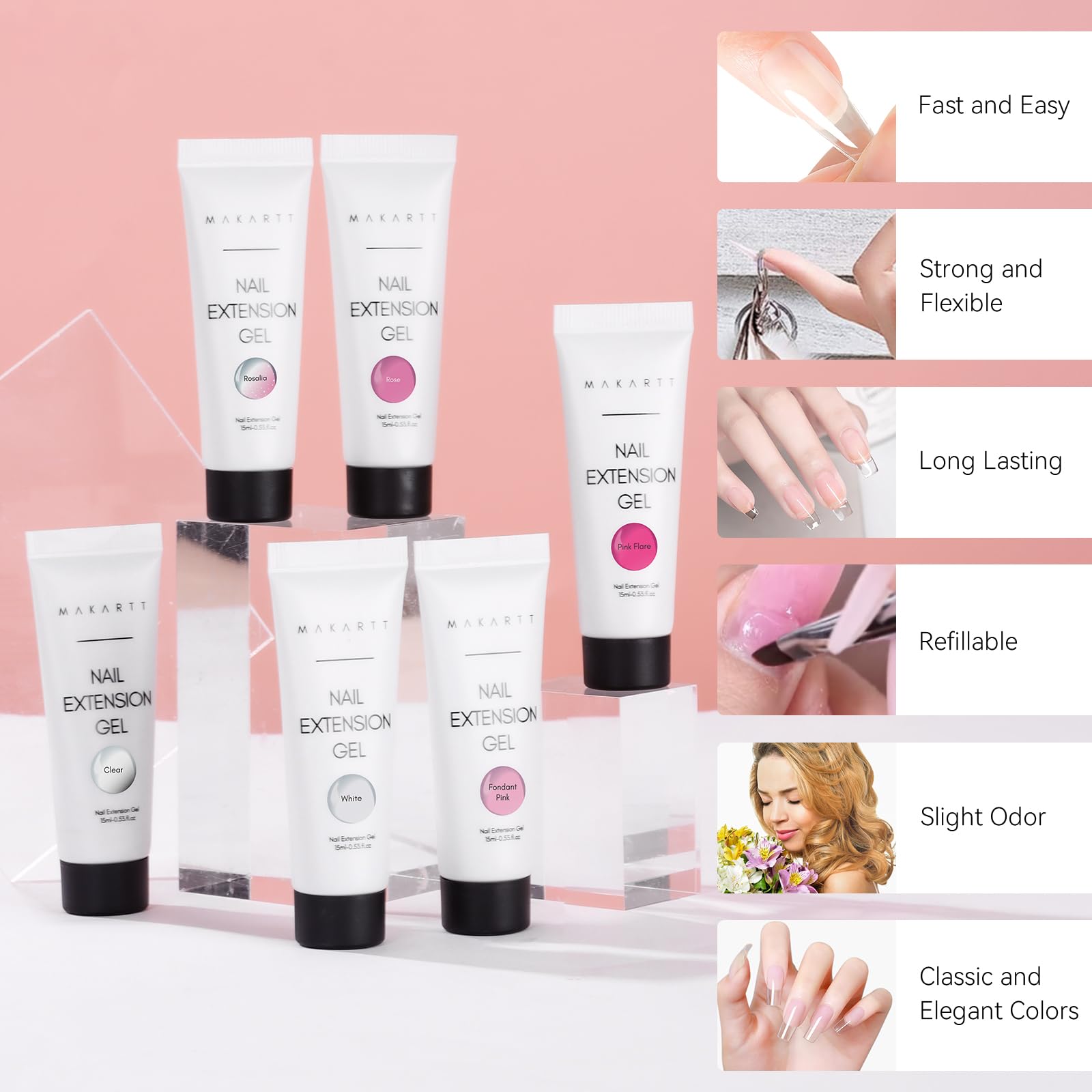 Makartt gel poligel de larga duración para uñas fuertes