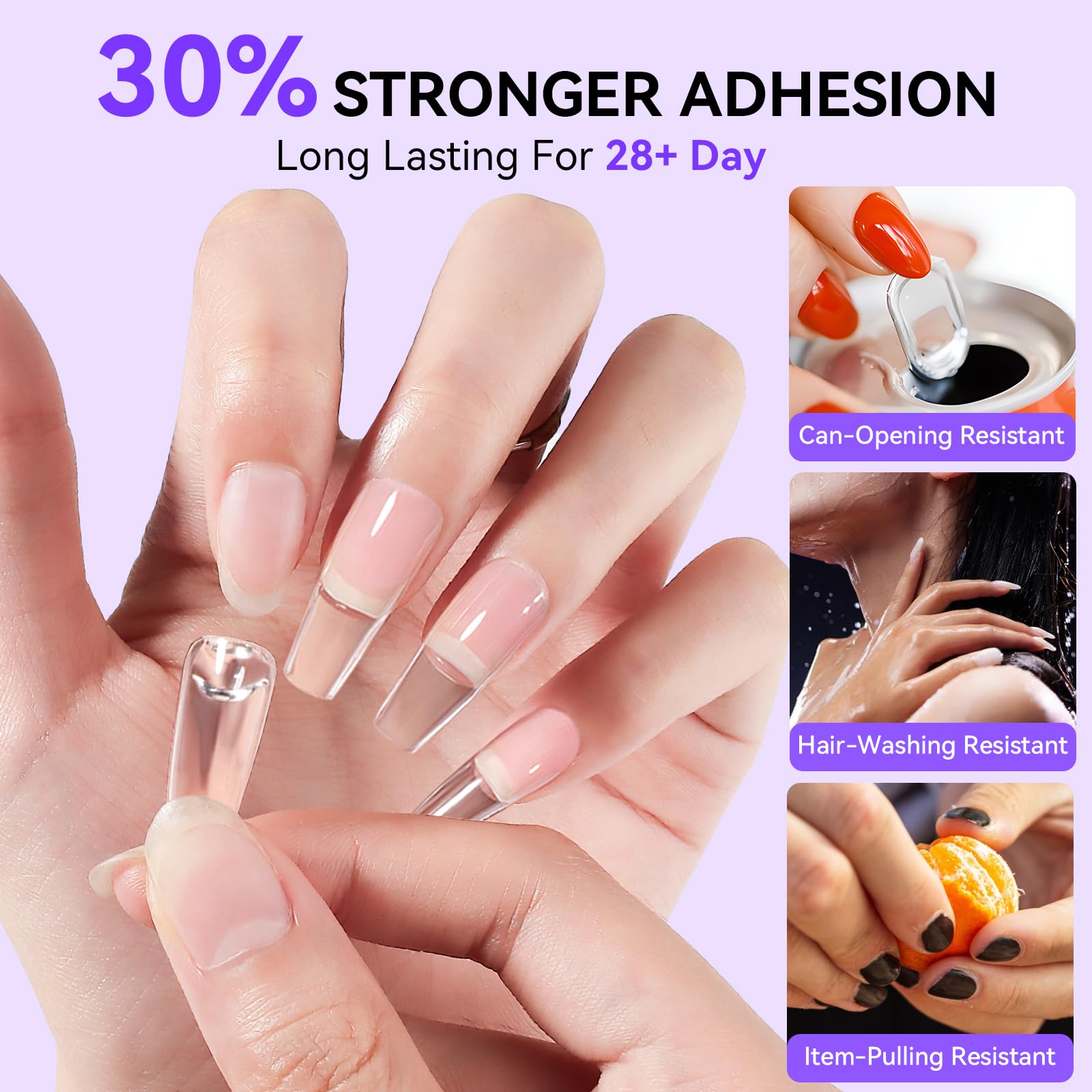 Makartt enganche fuerte: uñas artificiales firmemente adheridas.