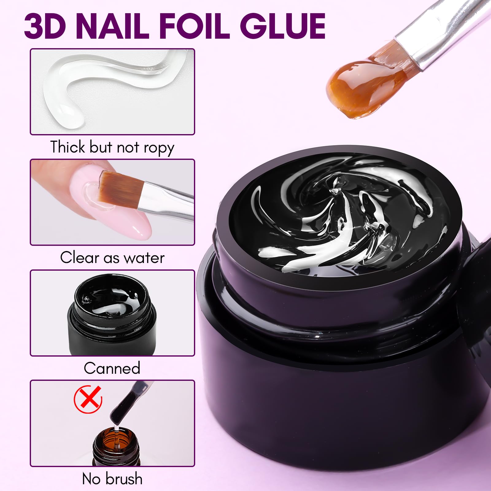 Makartt foil glue gel creates ripple-effect 3D nail art.