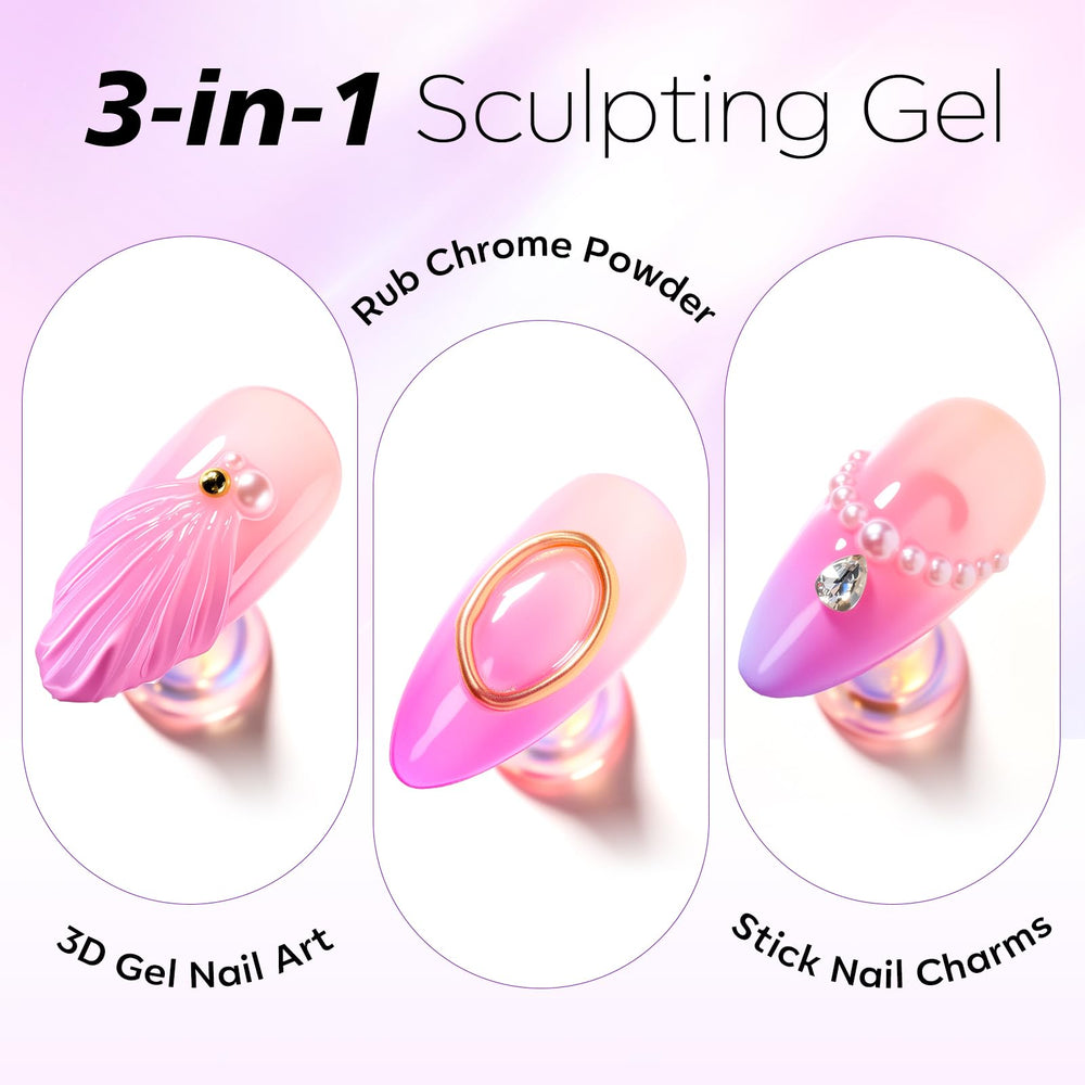 Makartt Gel 3D arte uñas, aplicación directa para acabados detallados en casa.