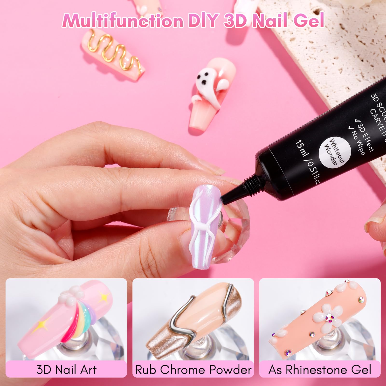 Makartt Gel 3D brillo duradero para uñas