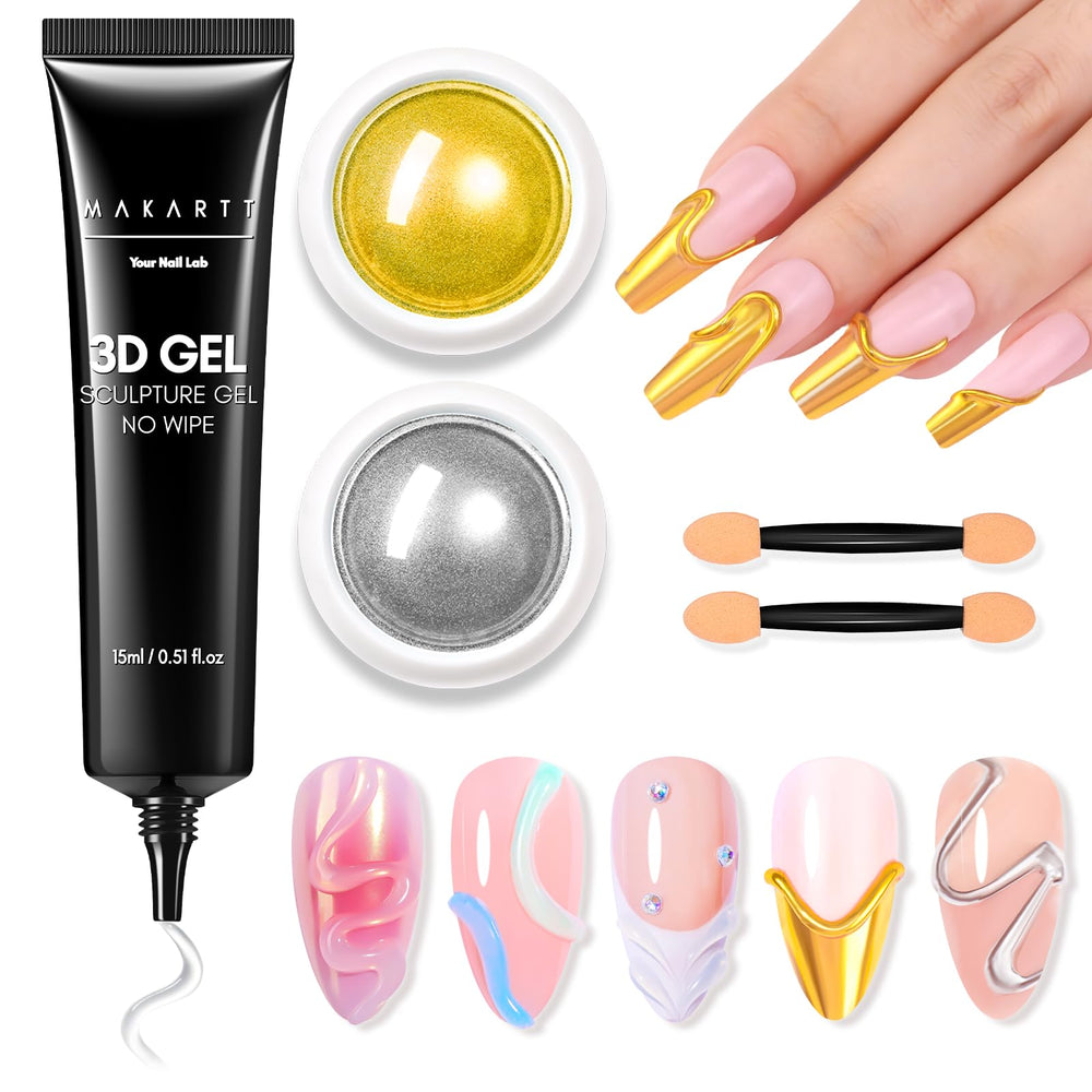 Makartt gel 3D para uñas, permite relieves 3D en casa.