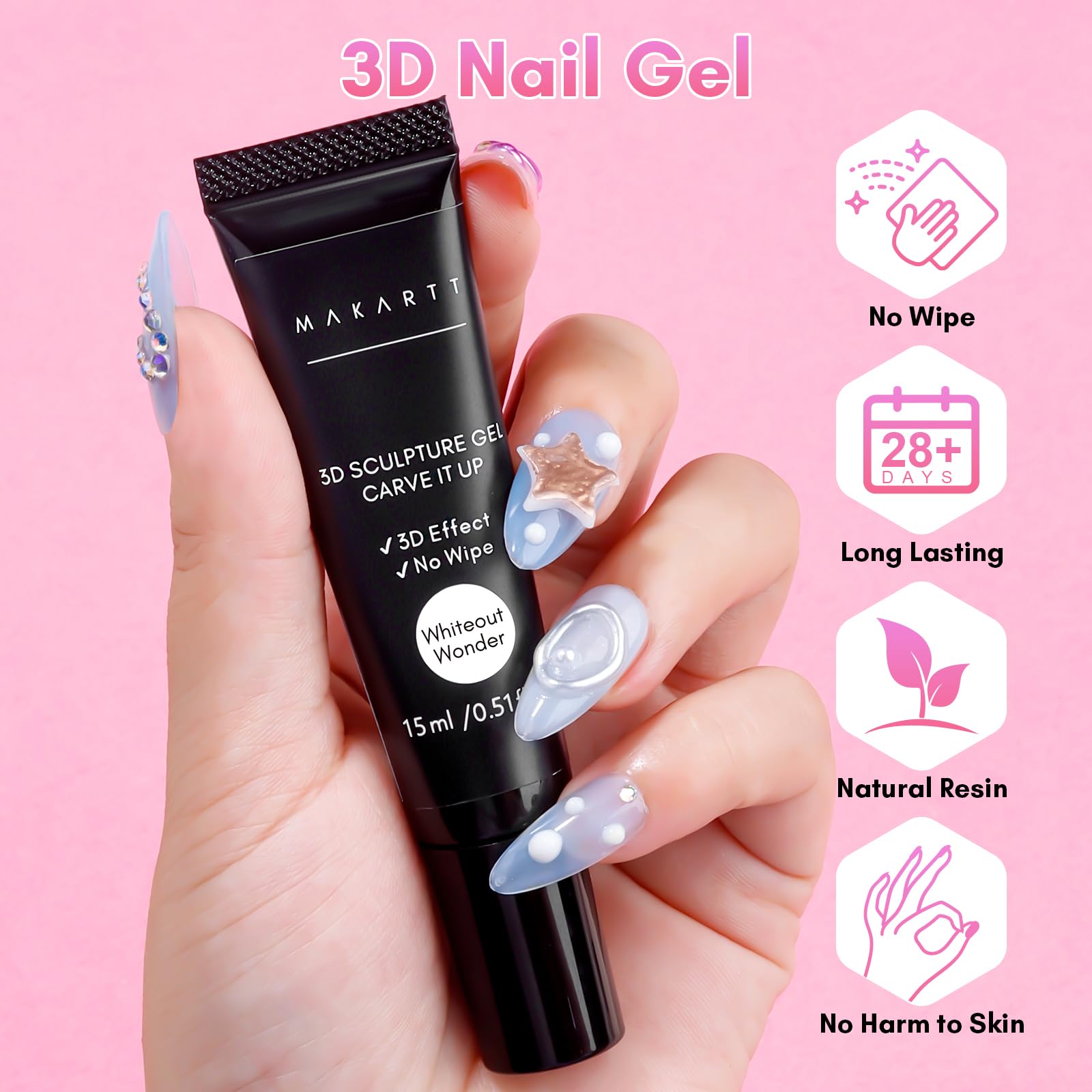 Makartt Gel 3D pegamento para piedras: fijación resistente de rhinestones