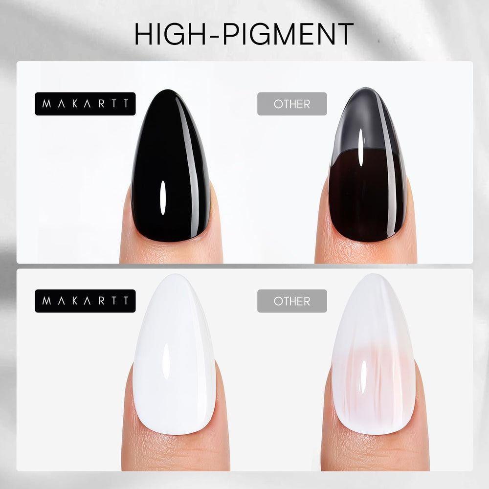 Bote de gel blanco Makartt para acabado limpio y elegante.