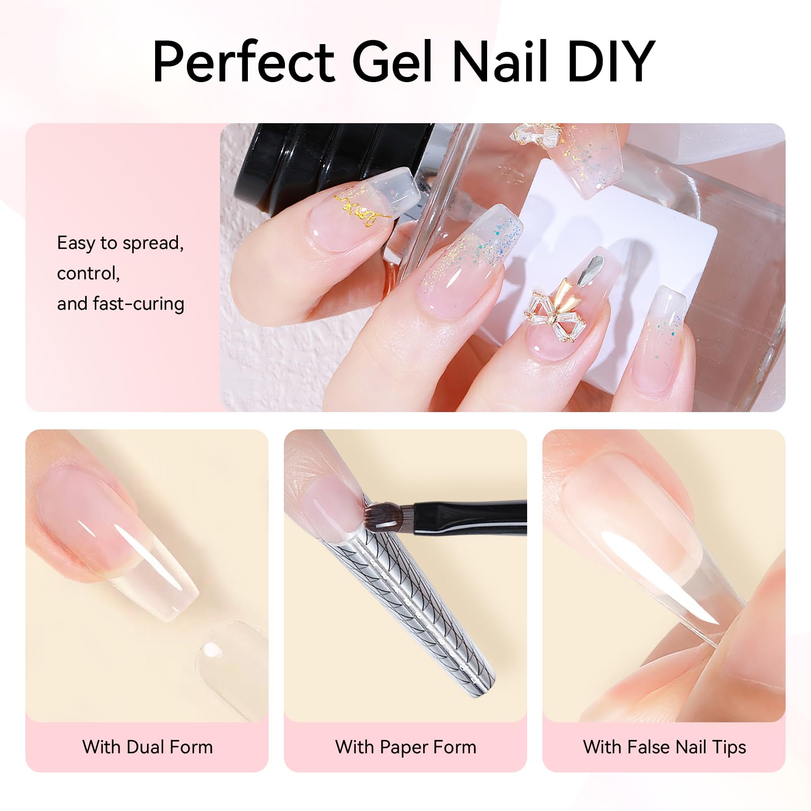 Makartt gel de uñas, curado rápido con lámpara para acabado profesional.