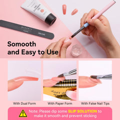 Makartt gel extensiones uñas tono natural, protege uñas débiles.