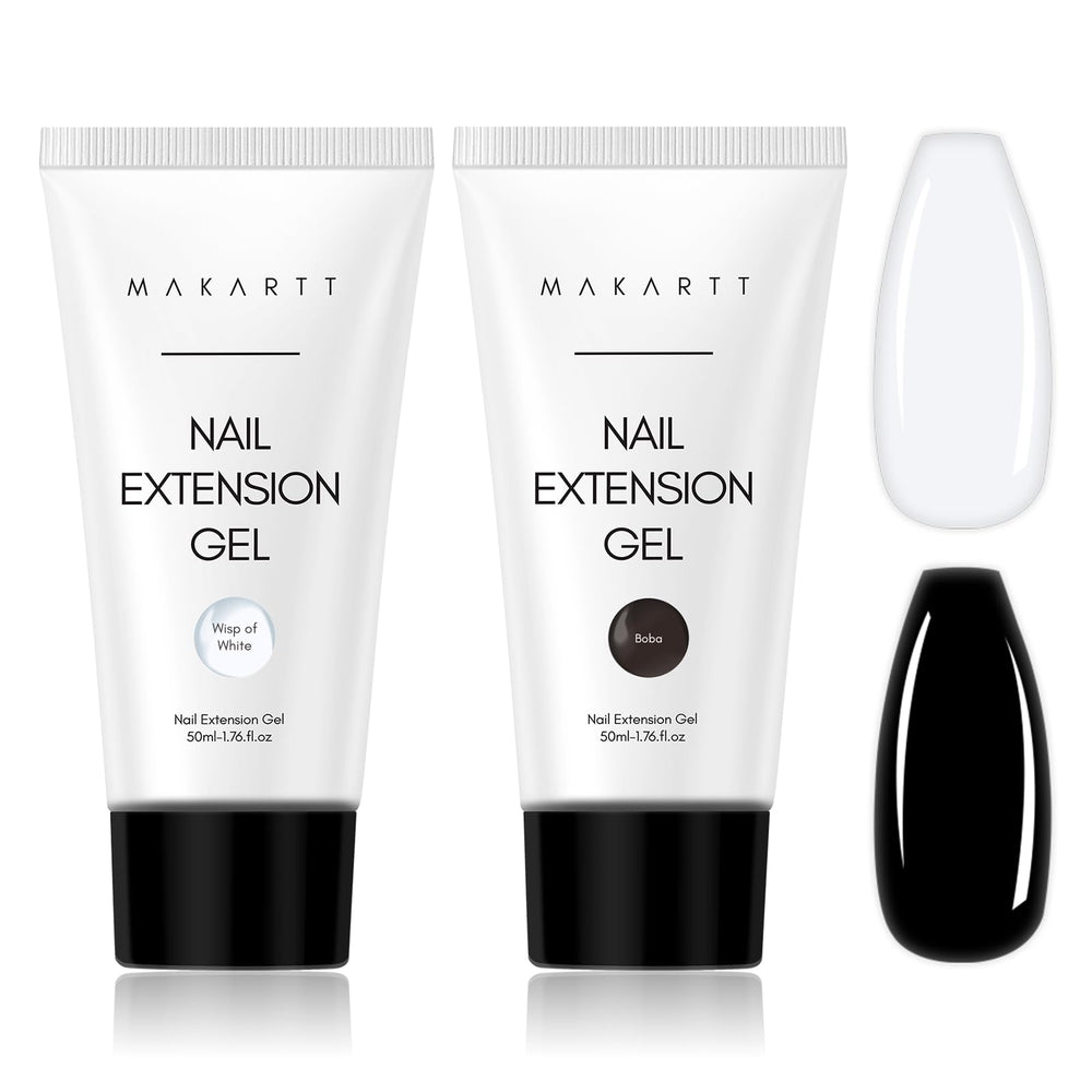 Makartt gel poligel negro translúcido 50 ml base versátil para uñas largas
