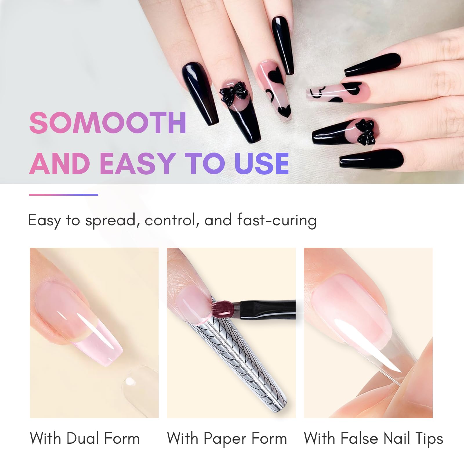 Extensiones de uñas con gel poligel Makartt para resultados duraderos