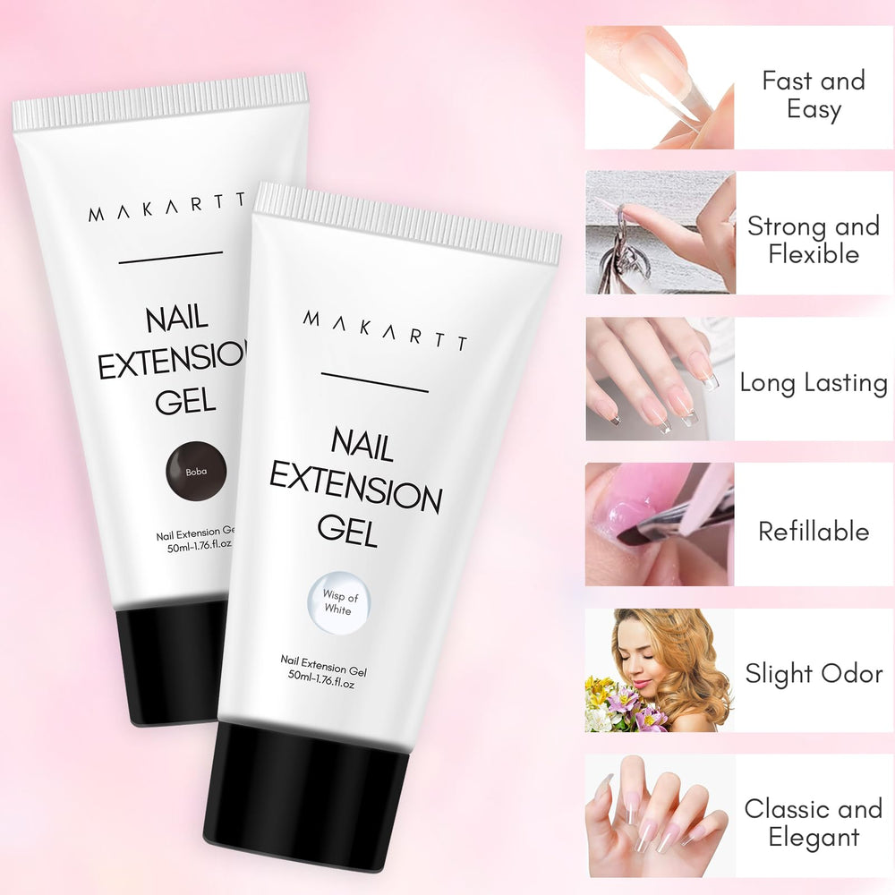 Protección de uñas naturales con gel poligel fortalecedor Makartt