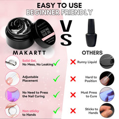 Makartt Gel para uñas con pedrería cristal brillante, ideal para decoraciones.