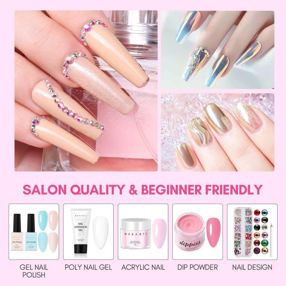 Makartt Hard Gel Top Coat showcased in DIY home manicure setup
