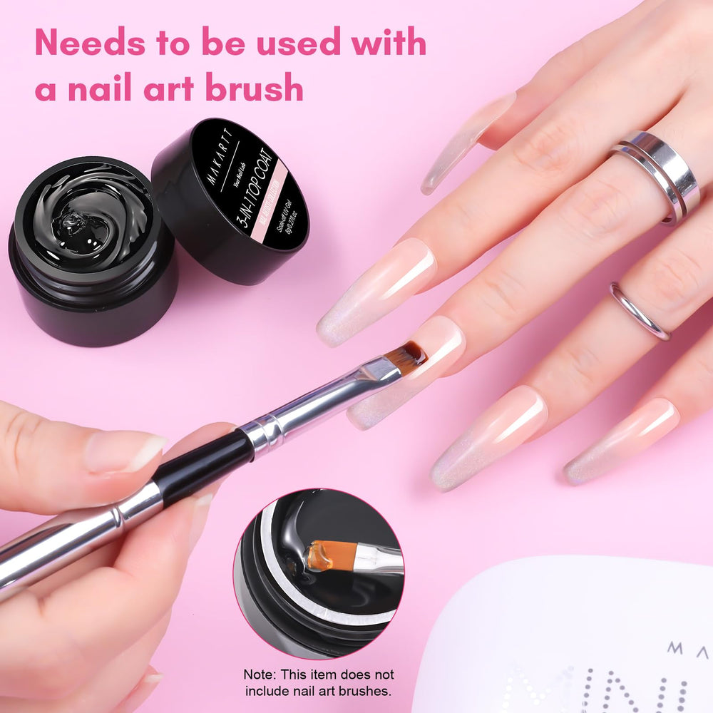 Makartt Hard Gel Top Coat under UV LED light for durable cure