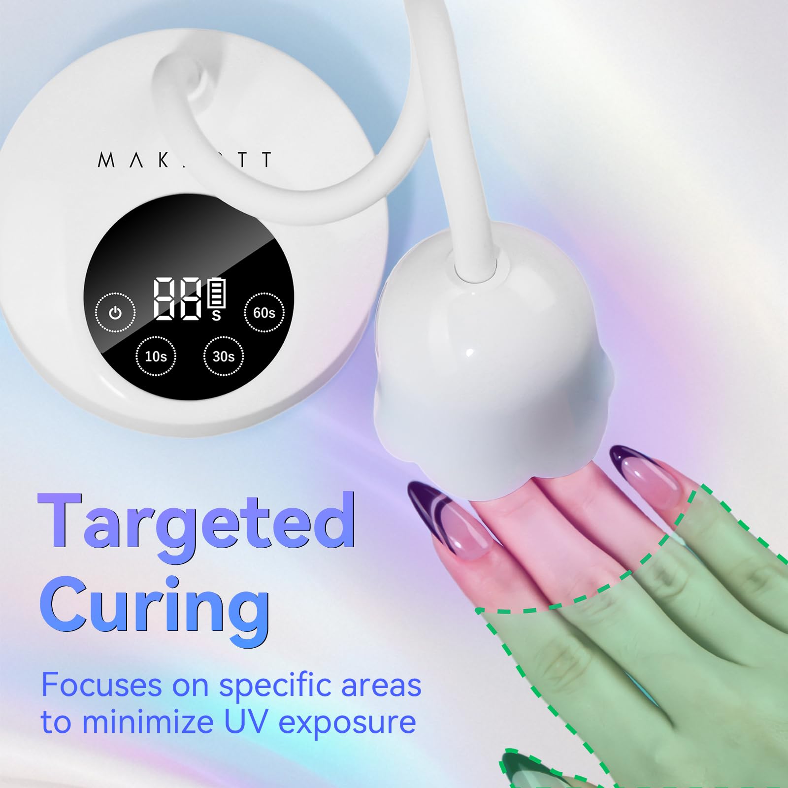Makartt lampara UV batería recargable de 1800 mAh para varias manicuras.