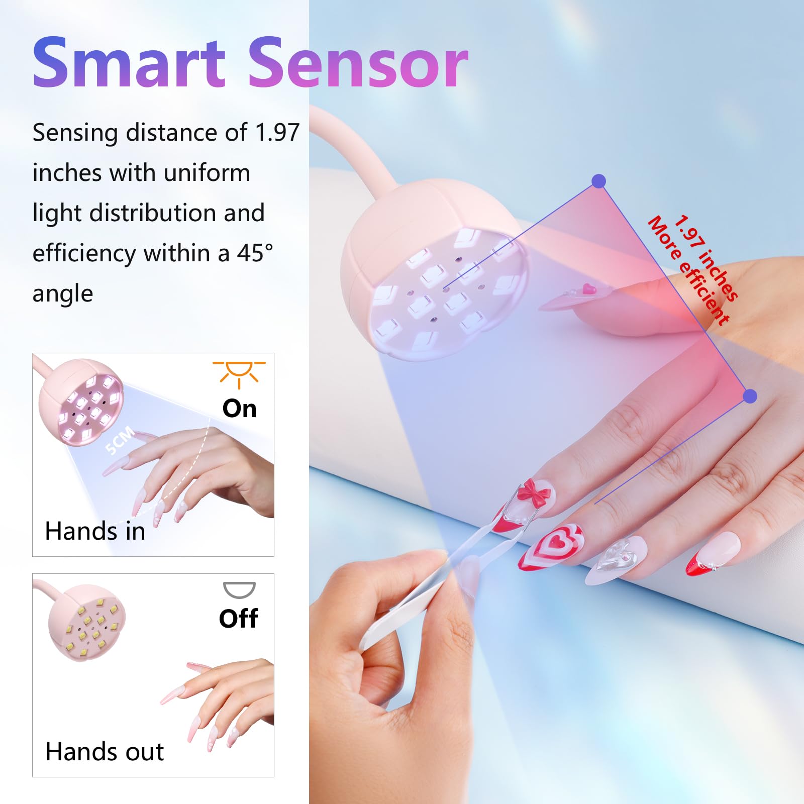 Makartt lámpara UV LED para uñas diseño floral, regalo práctico y elegante.