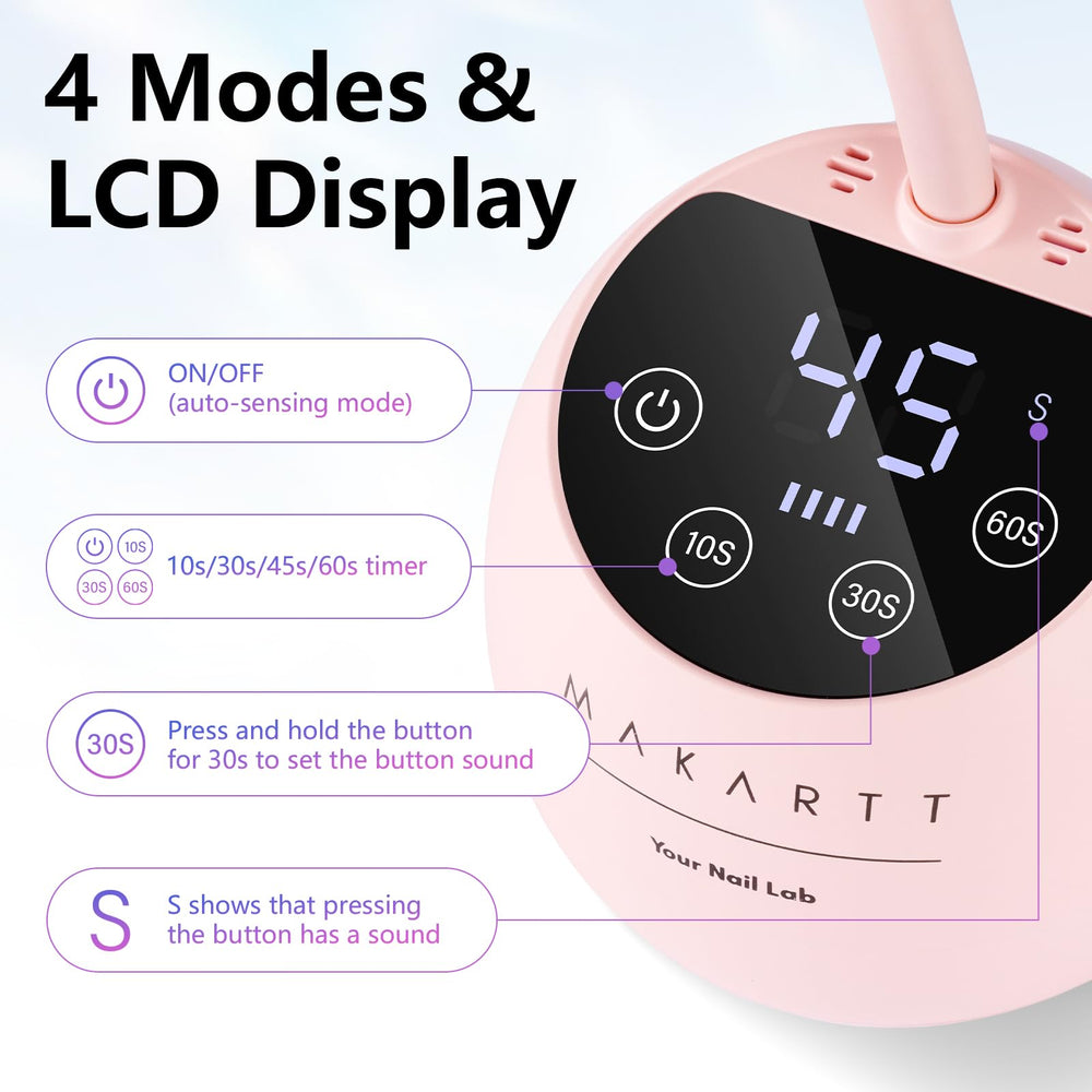 Makartt lámpara UV LED para uñas uso doméstico cómodo y portátil.