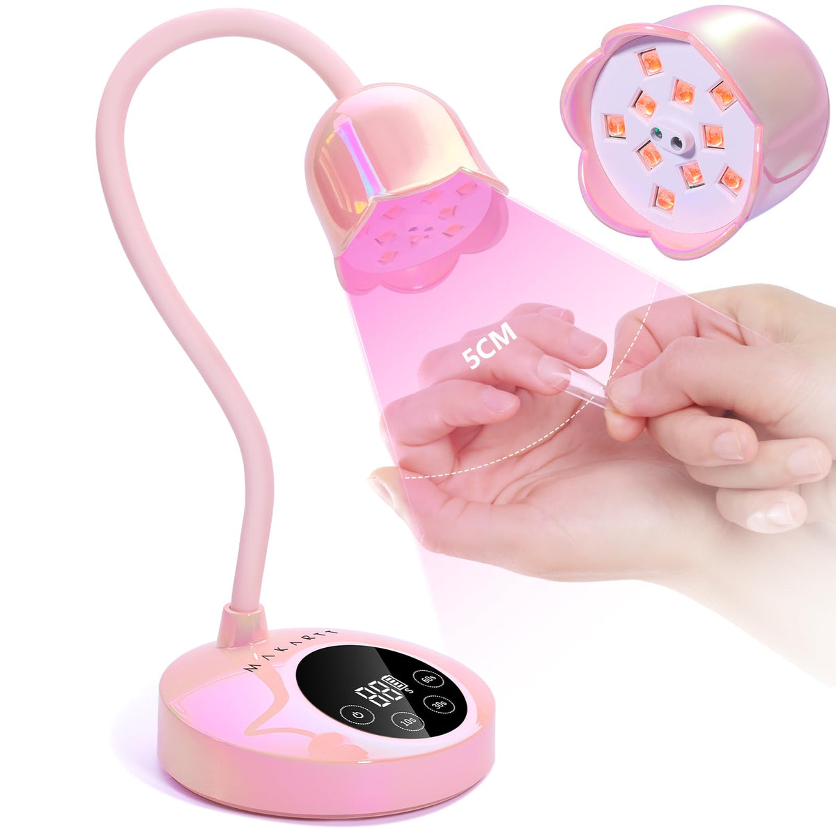 Makartt lampara UV mini para manos, secado rápido de gel en casa.
