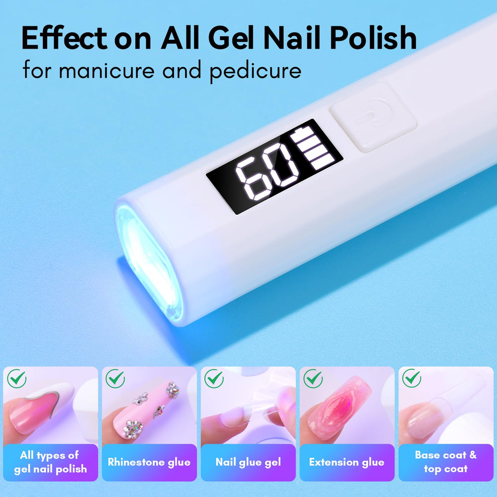 Makartt lampara UV uñas LCD para ver modos y estado de carga