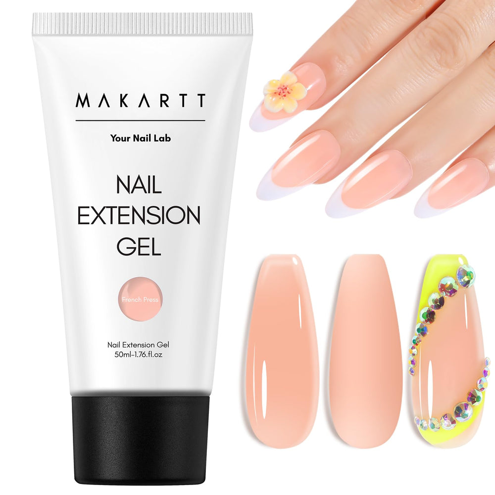 Makartt gel poli libre de HEMA, extensión nude con acabado suave para uñas.