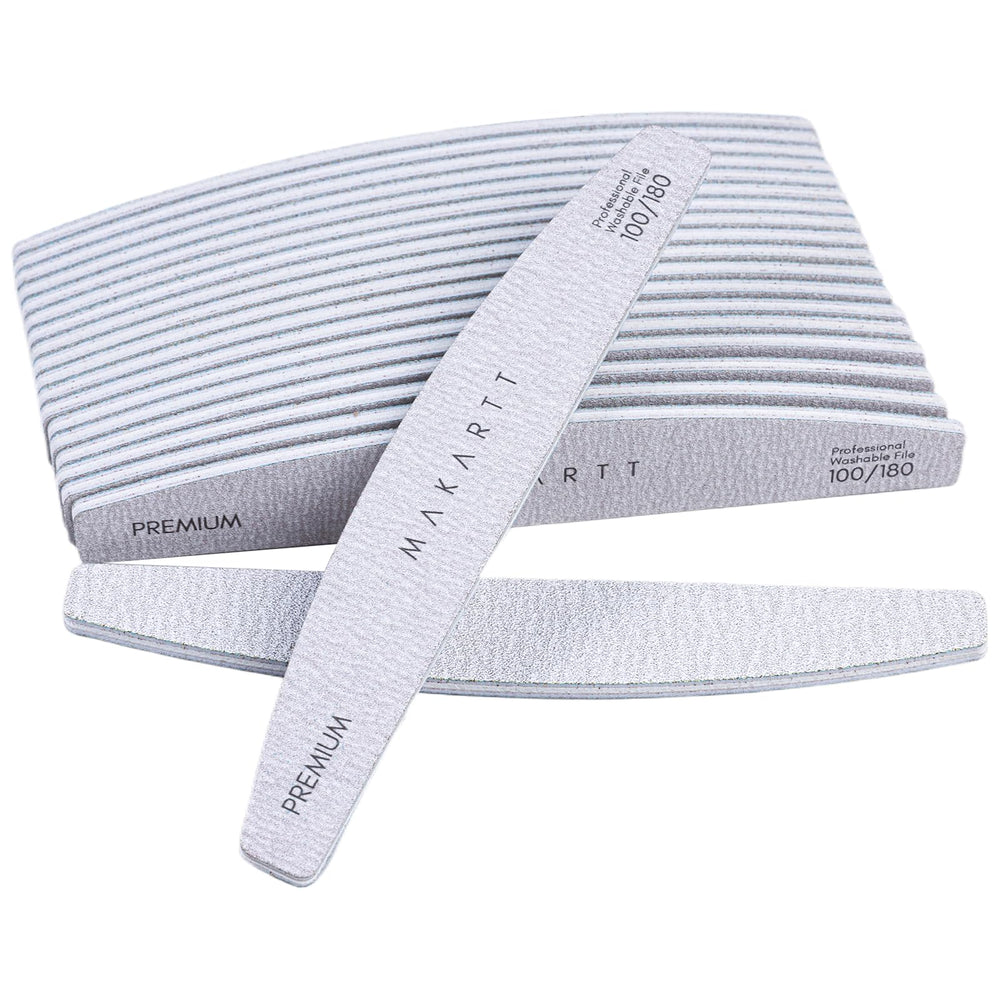 Makartt lima de uñas doble cara 100-180, paquete compacto para viaje y almacenamiento.