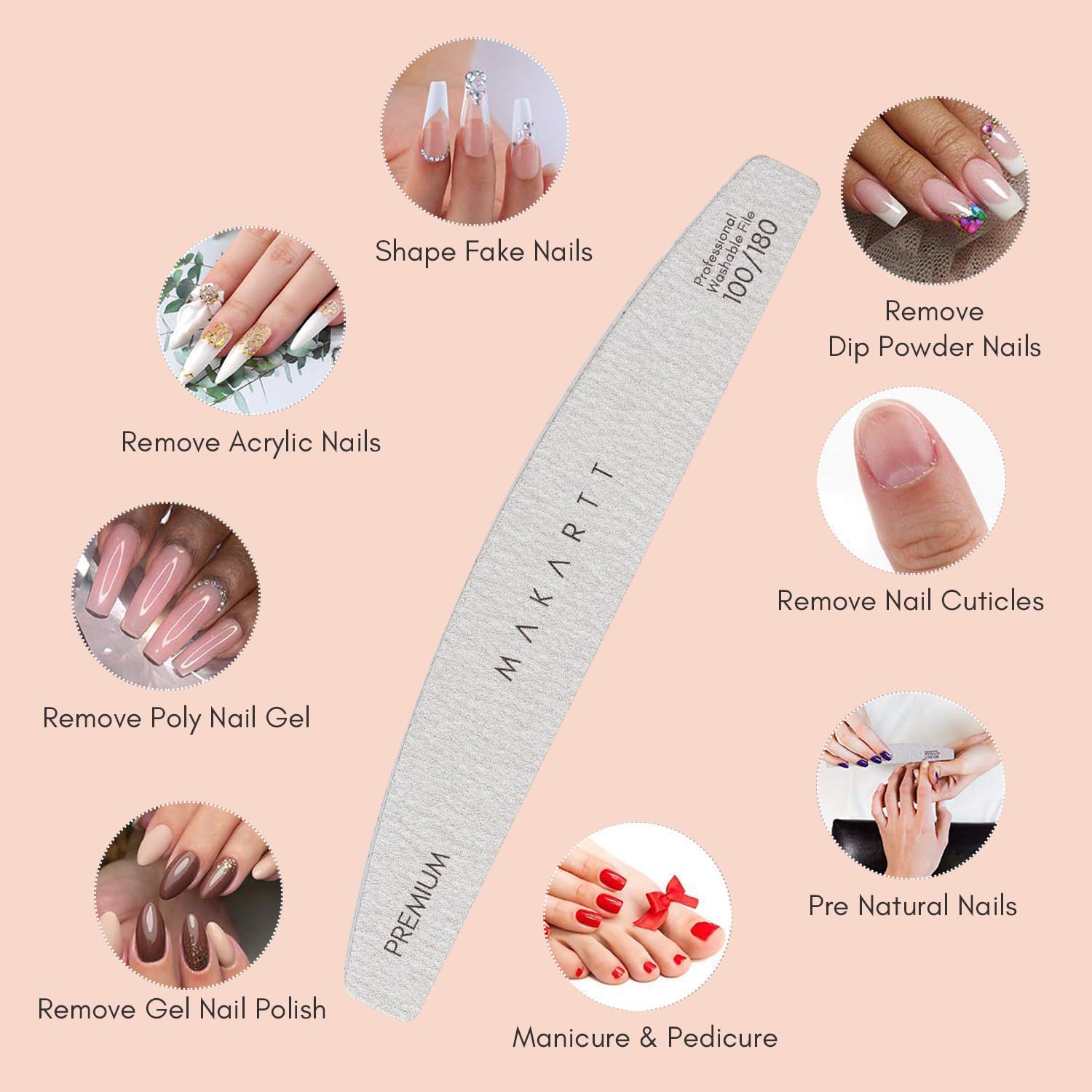 Makartt lima de uñas resistente, dura y fácil de limpiar con agua