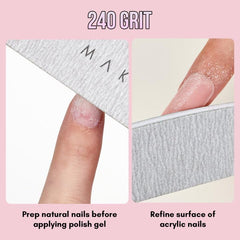 Makartt lime 240/240 émery double-face courbe pour les côtés des ongles