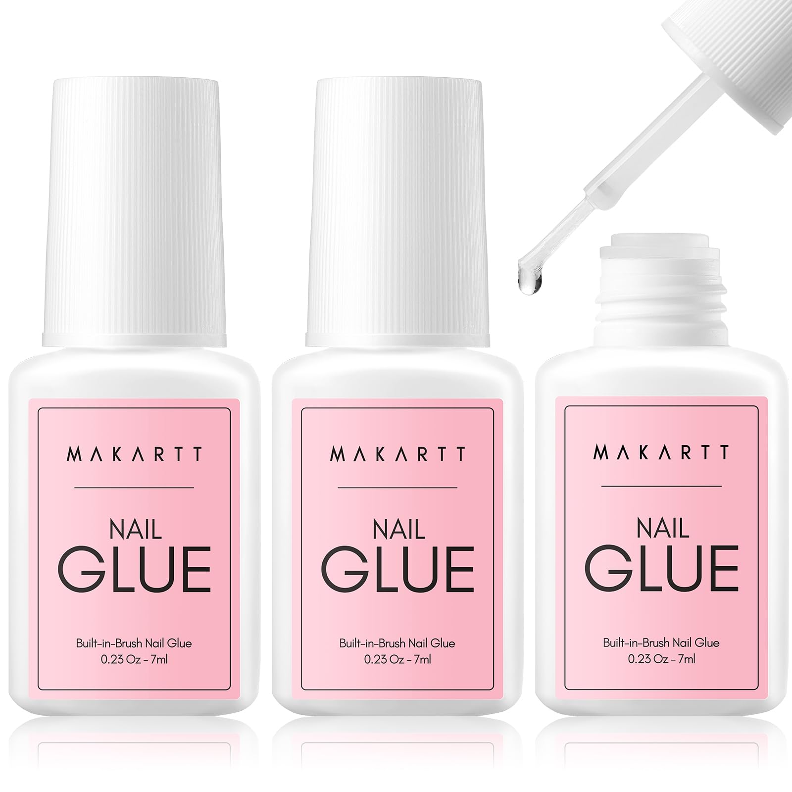 Makartt nail glue 7ml bottle close-up with precision brush