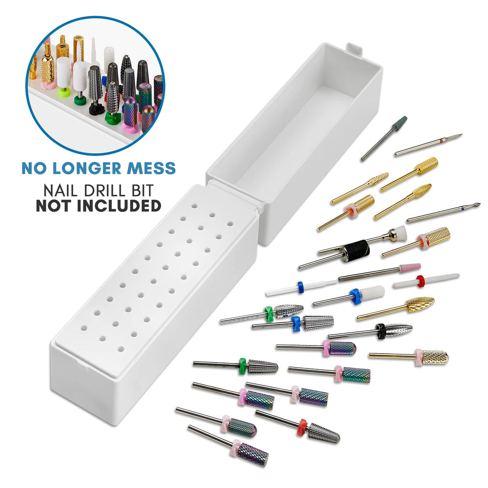 Makartt organizador acrílico para brocas, vista interior facilita ubicar piezas.