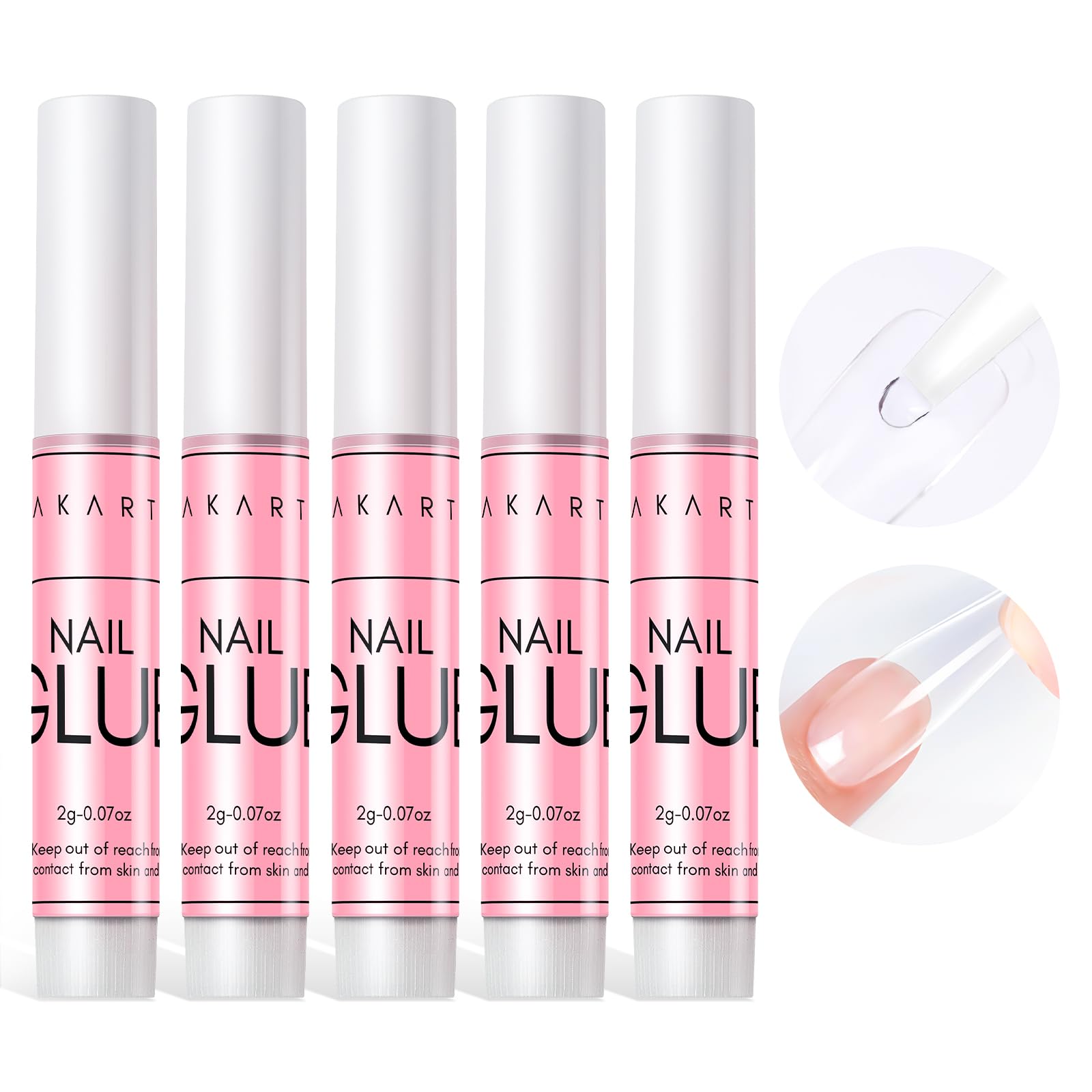Makartt pack de 5 pegamentos para uñas, múltiples manicuras.