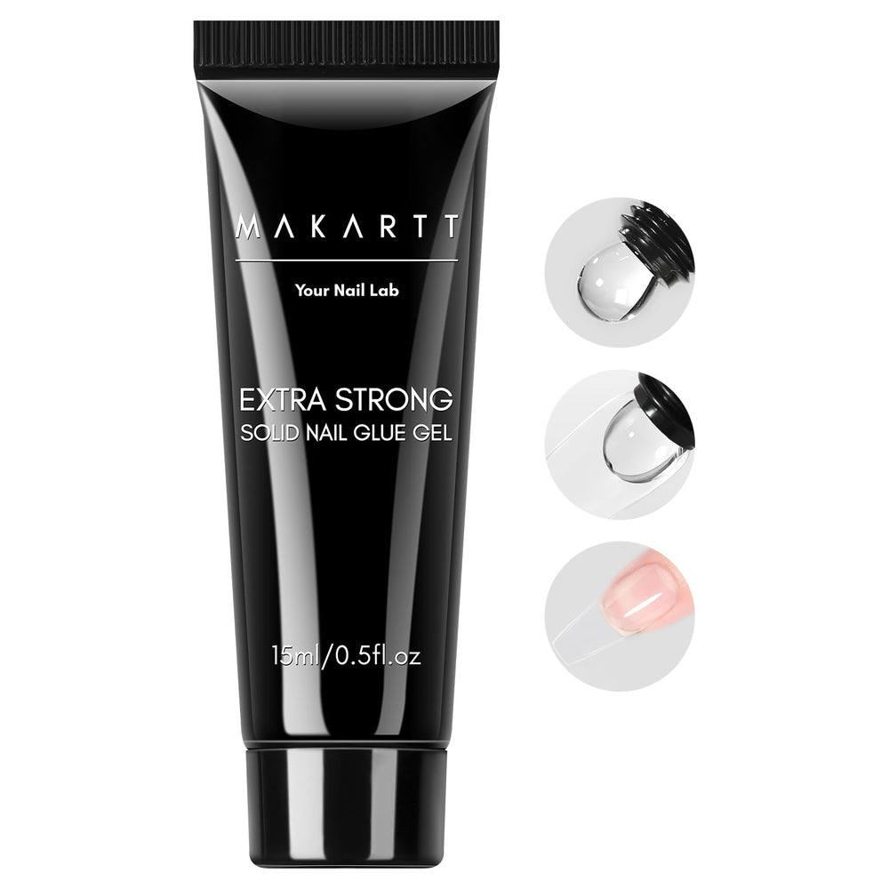 Makartt pegamento gel uñas: tapa controlada para aplicación precisa.