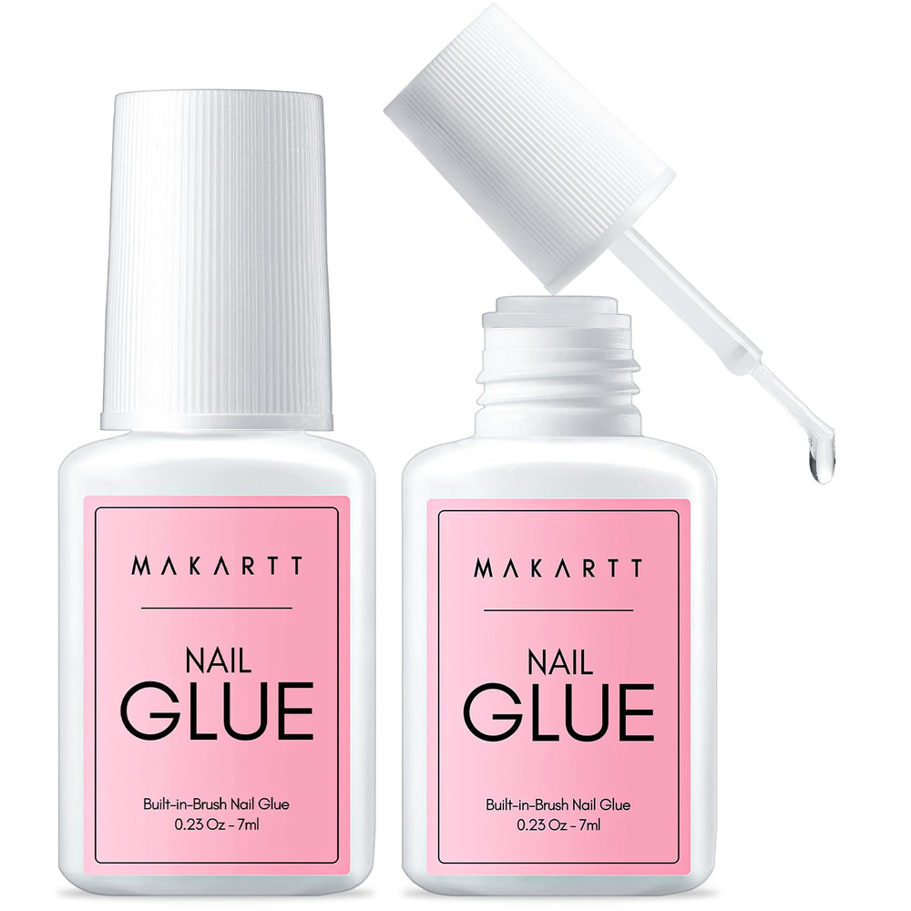 Makartt pegamento de uñas rápido con cepillo para fijación limpia y duradera.