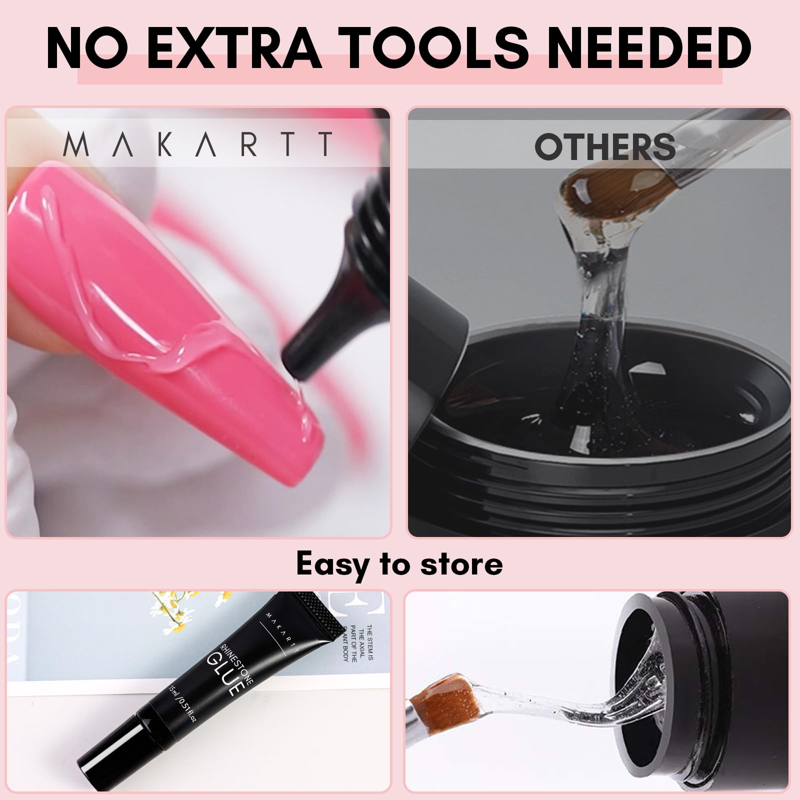 Makartt pegamento para uñas, uso diario cómodo y manejable.