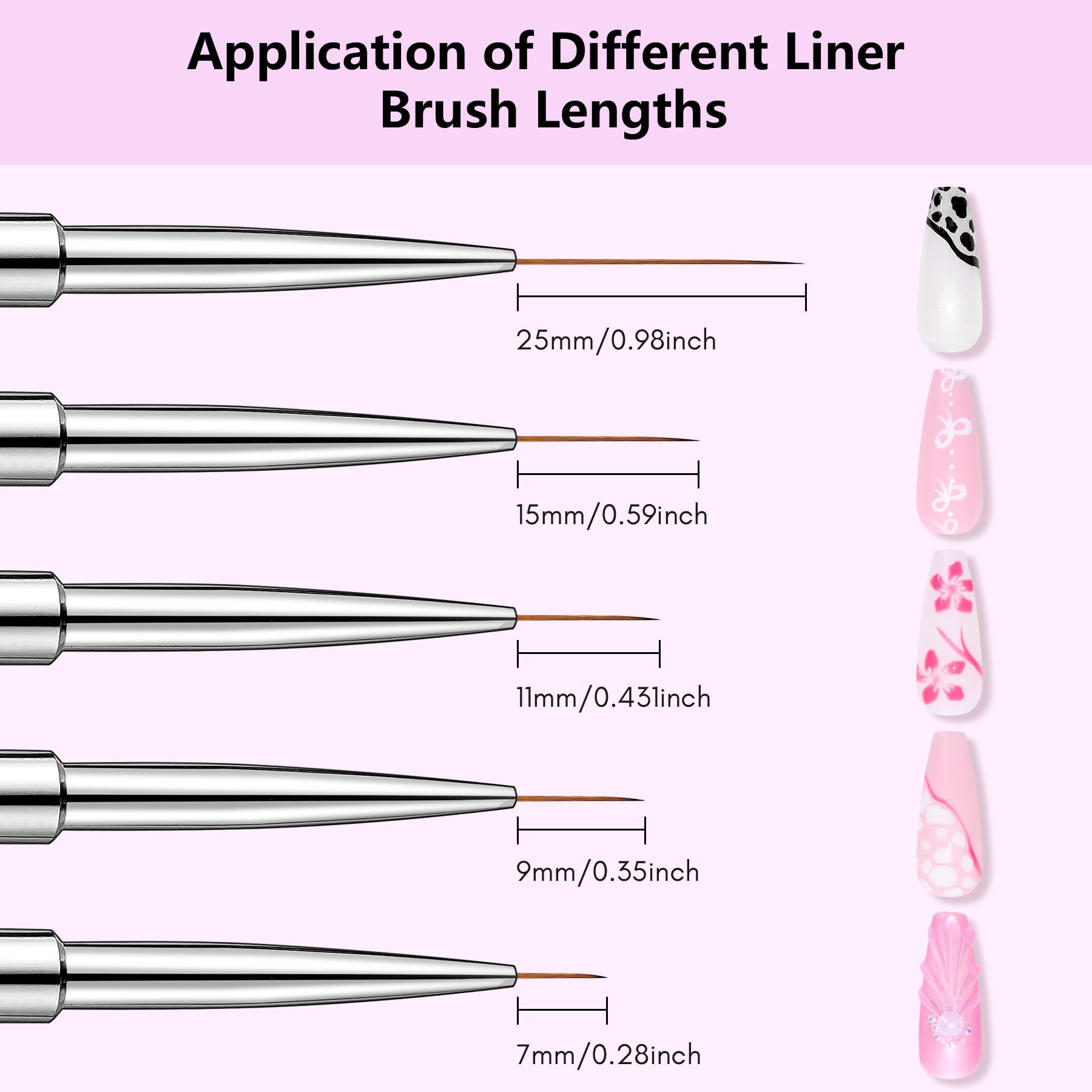 Pincel delineador Makartt de 11 mm para líneas largas y precisas.