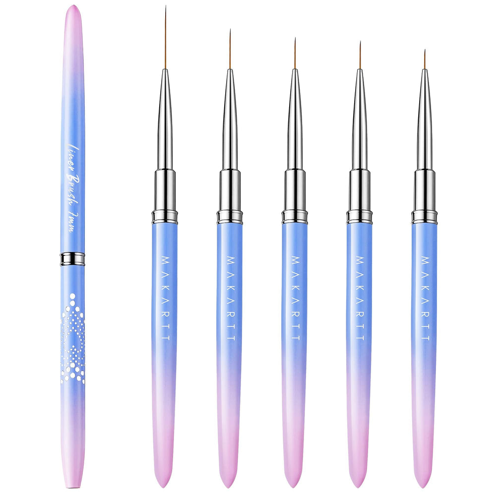 Pincel delineador Makartt de 7 mm para trazos finos y precisos en uñas.