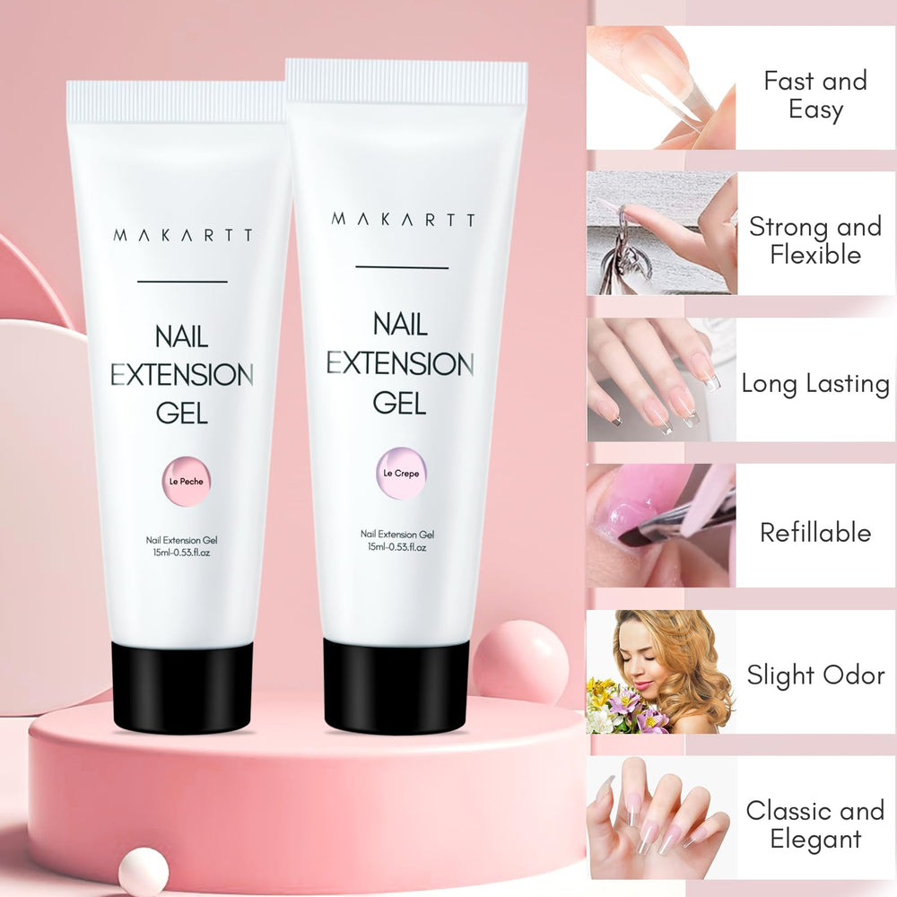 Makartt poligel kit formas duales: crea uñas en formas cuadradas u ovaladas.