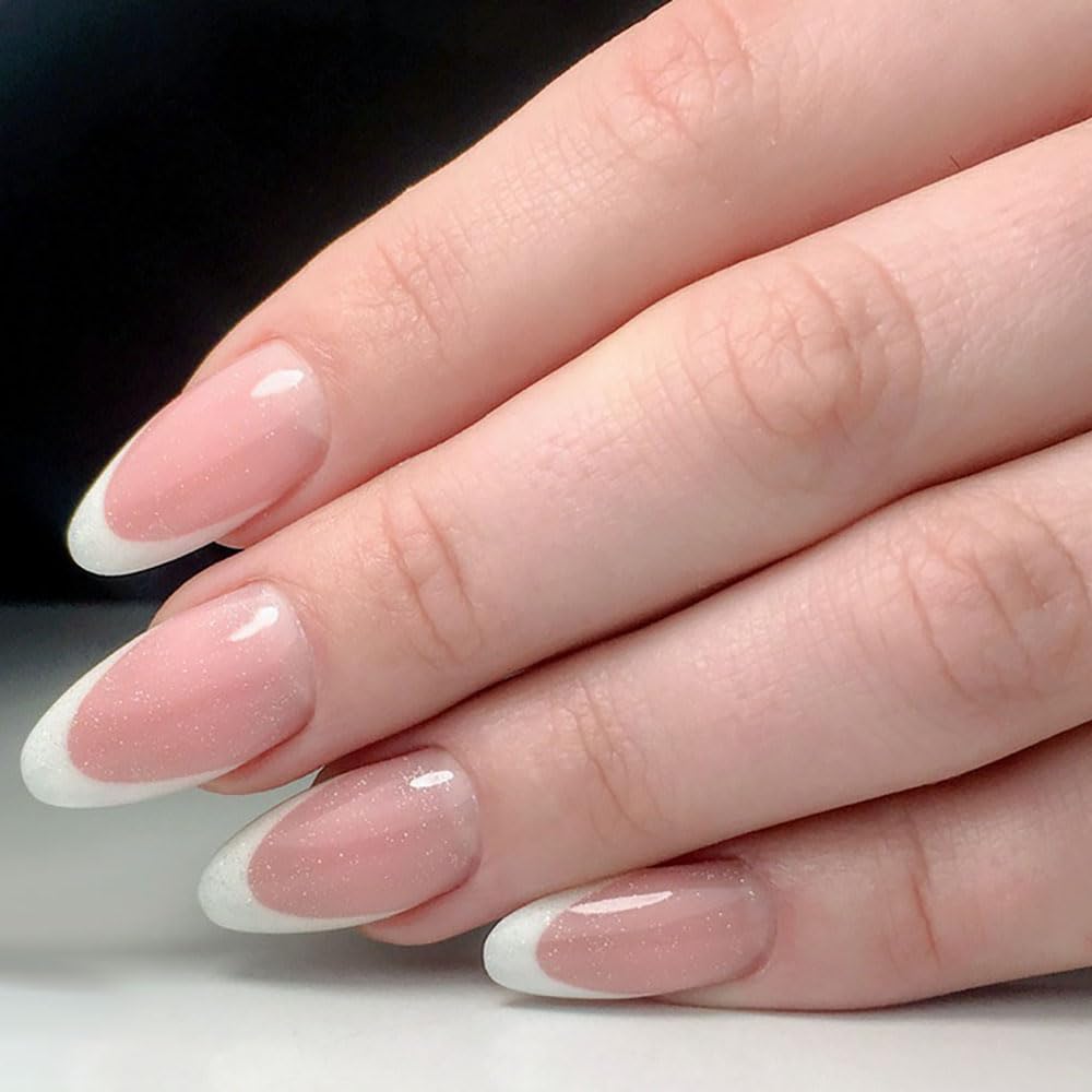 Makartt Poly Nail Gel Kit: diseño francés para uñas elegantes.