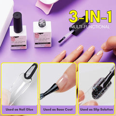Nail extensions with Makartt glue demonstrating durable bond on tips.
