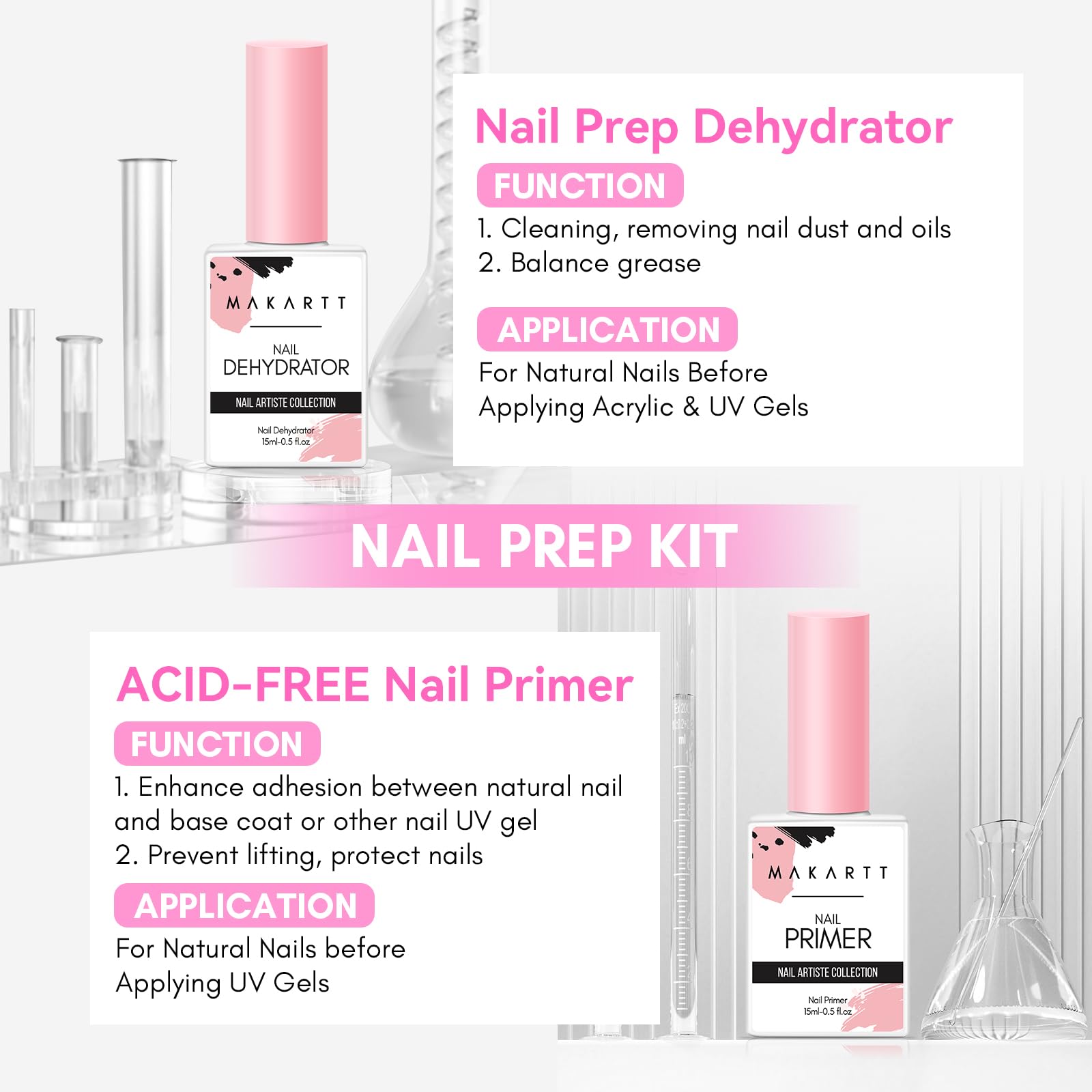 Makartt primer para uñas, mejora la adherencia entre uña y gel.