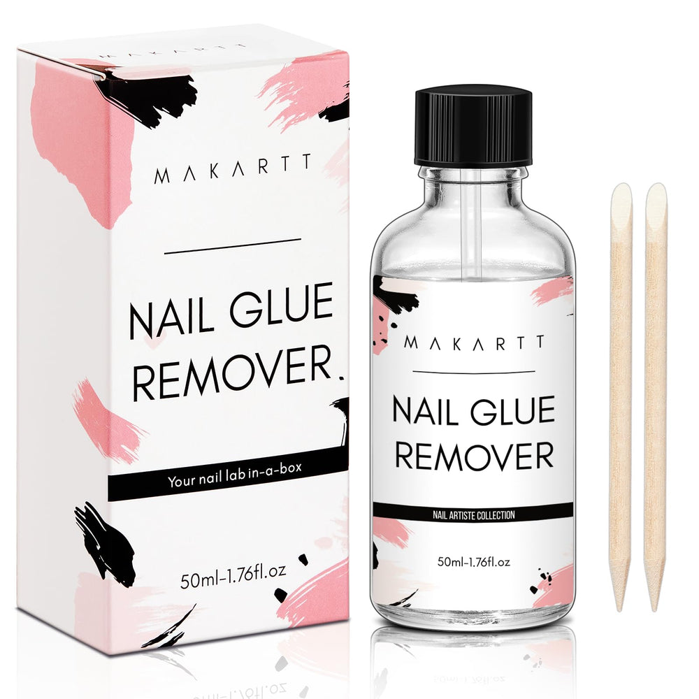 Makartt quita-pegamento de uñas en botella con brocha para aplicación precisa.