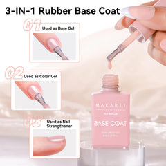 Makartt Rubber Base Gel aplicación suave para una base lisa.