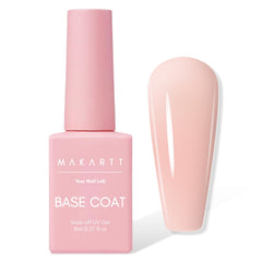 Makartt Rubber Base Gel botella de 8 ml para una base duradera.