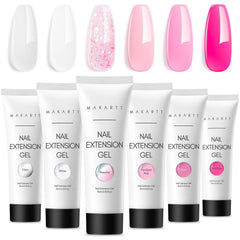 Makartt set gel poligel para uñas 6 colores, extensiones duraderas