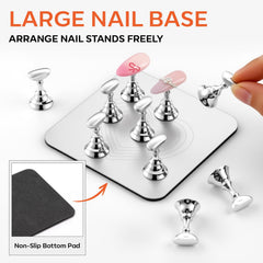 Makartt sujetadores-uñas-plateados-imantados mantienen las uñas firmes para detalles precisos.