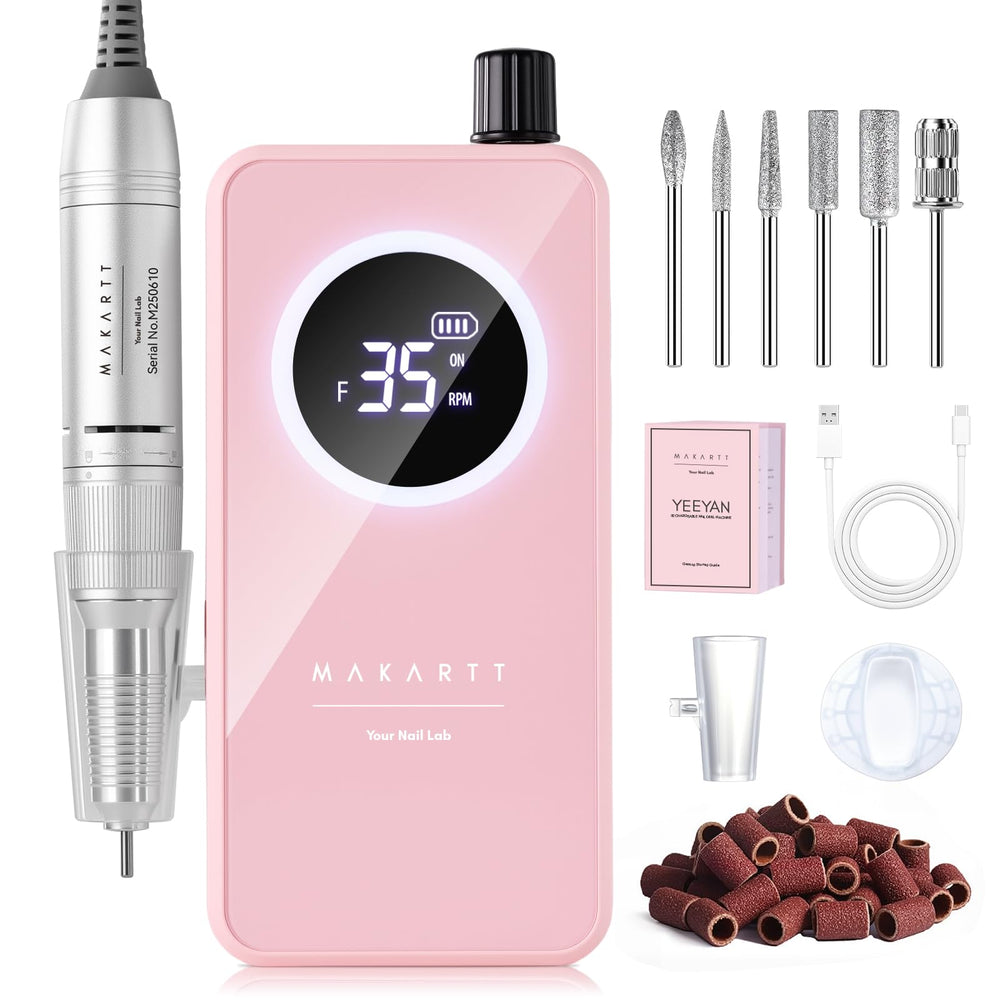 Makartt taladro para uñas recargable con potencia de 35000 RPM para limado preciso