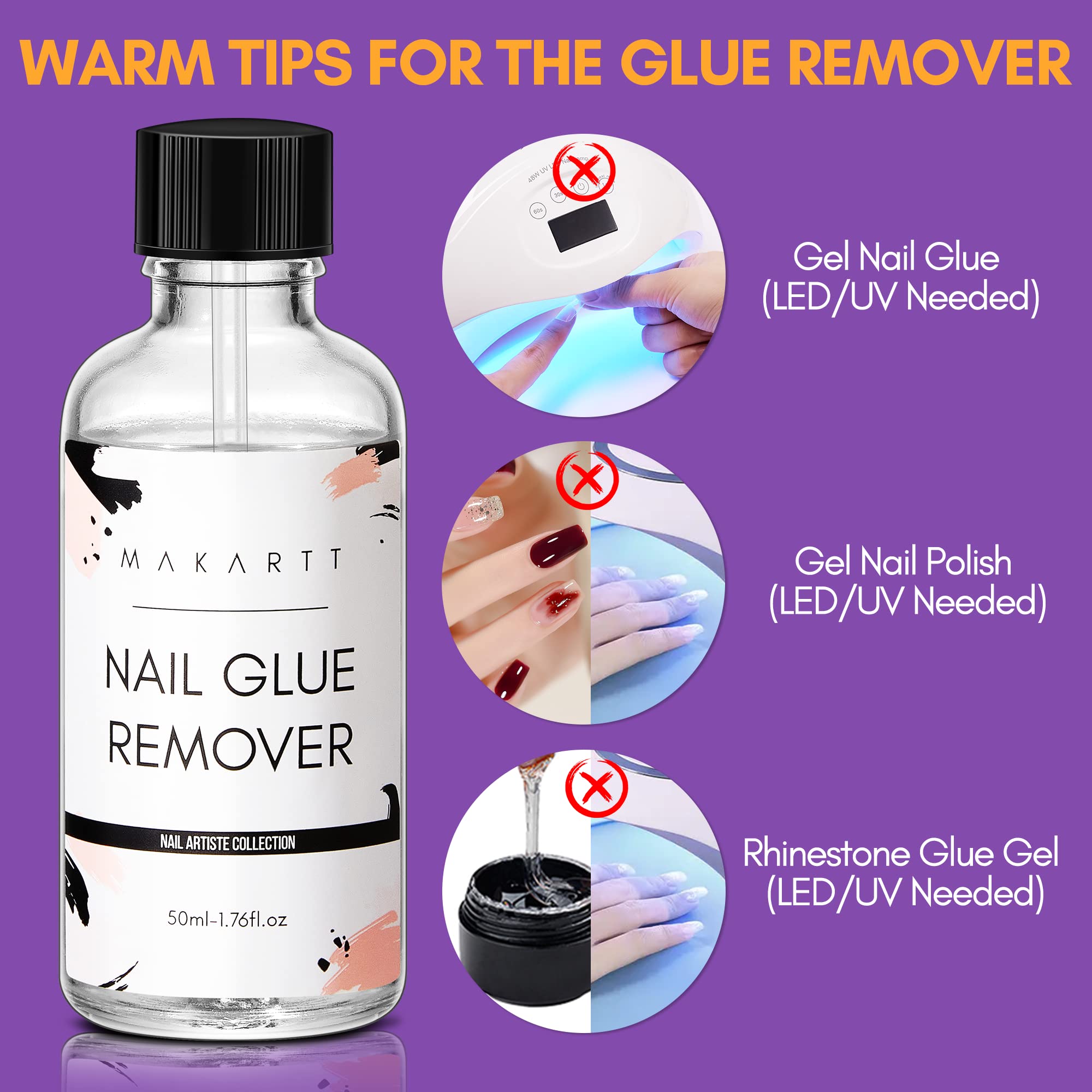 Makartt uso rápido en uñas artificiales sin acetona.