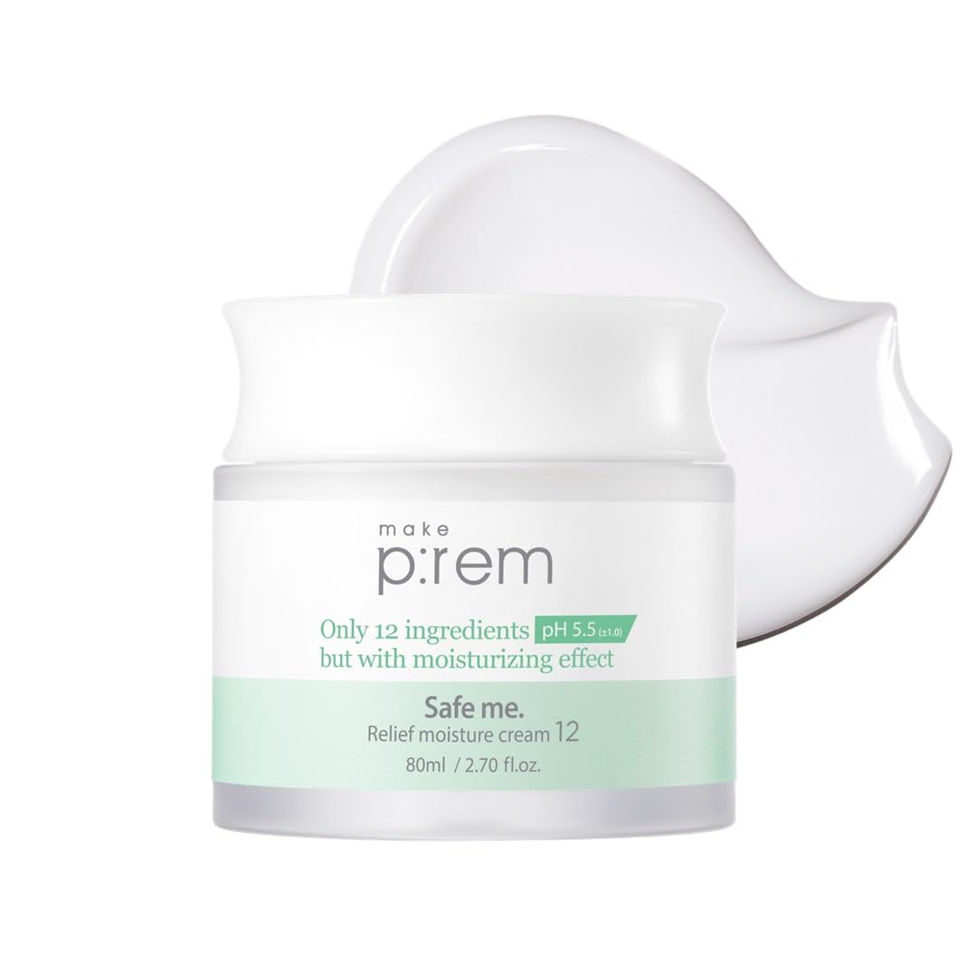 La crema MAKEP:REM Safe Me Relief en bote, hidratación de larga duración para piel sensible.