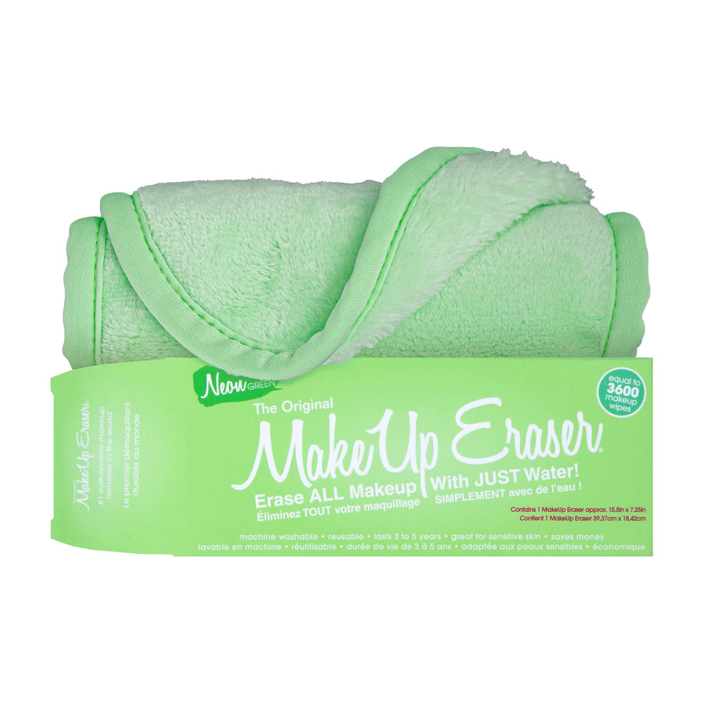 MakeUp Eraser montre ses fibres microfibre pour un démaquillage à l'eau efficace.