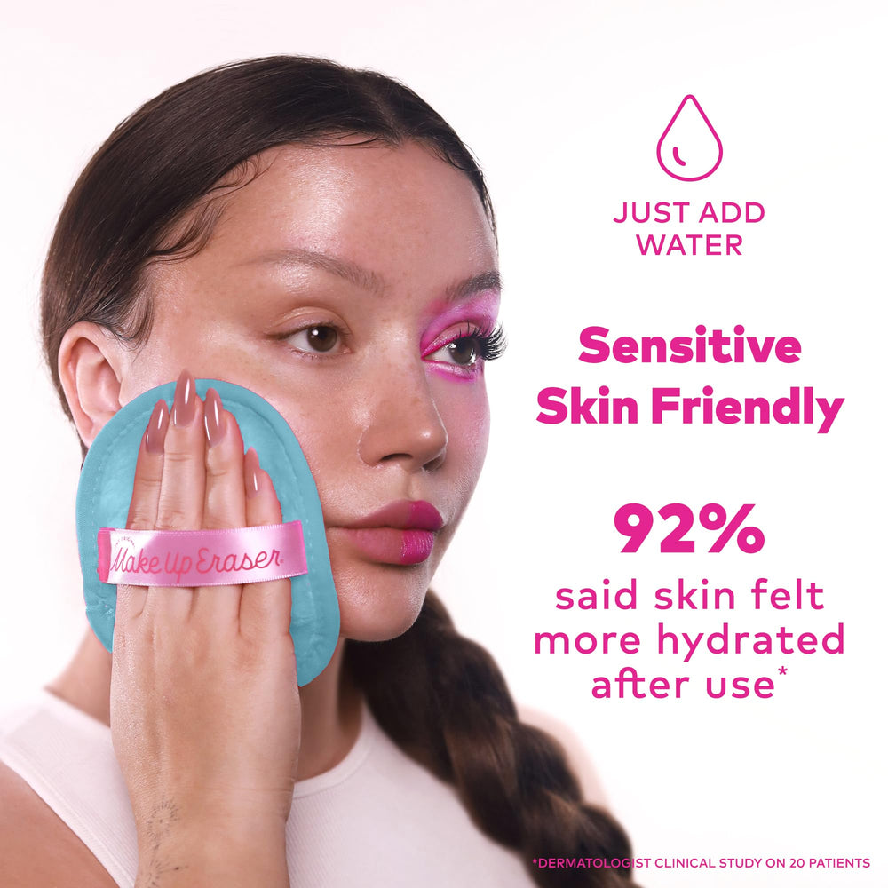 MakeUp Eraser – Microfibres douces: peau sensible sans irritation.