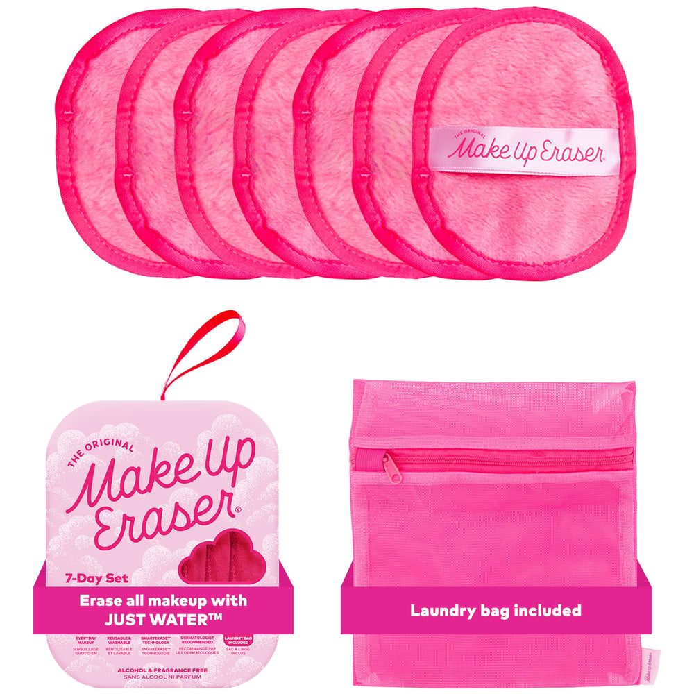 MakeUp Eraser Original Pink 7-Dias Set frente: limpieza suave para todo el rostro.