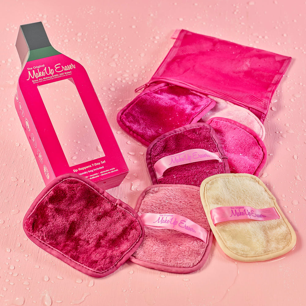 MakeUp Eraser Original Set7 elimina maquillaje resistente al agua con agua.