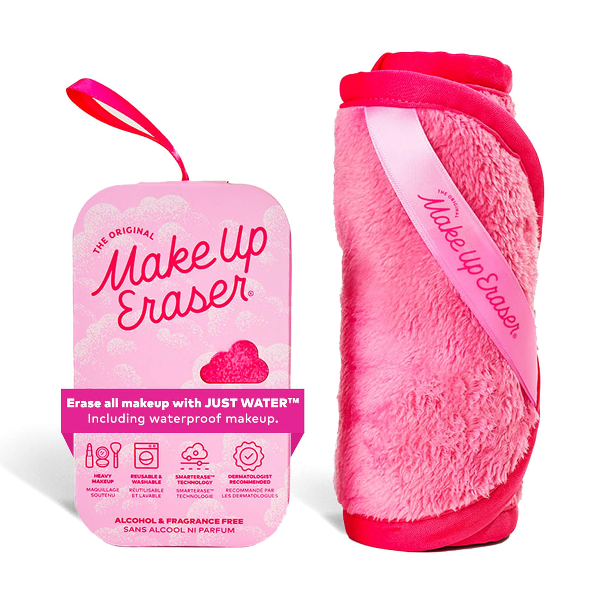 MakeUp Eraser Pro original rosa, desmaquilla con agua de forma suave.